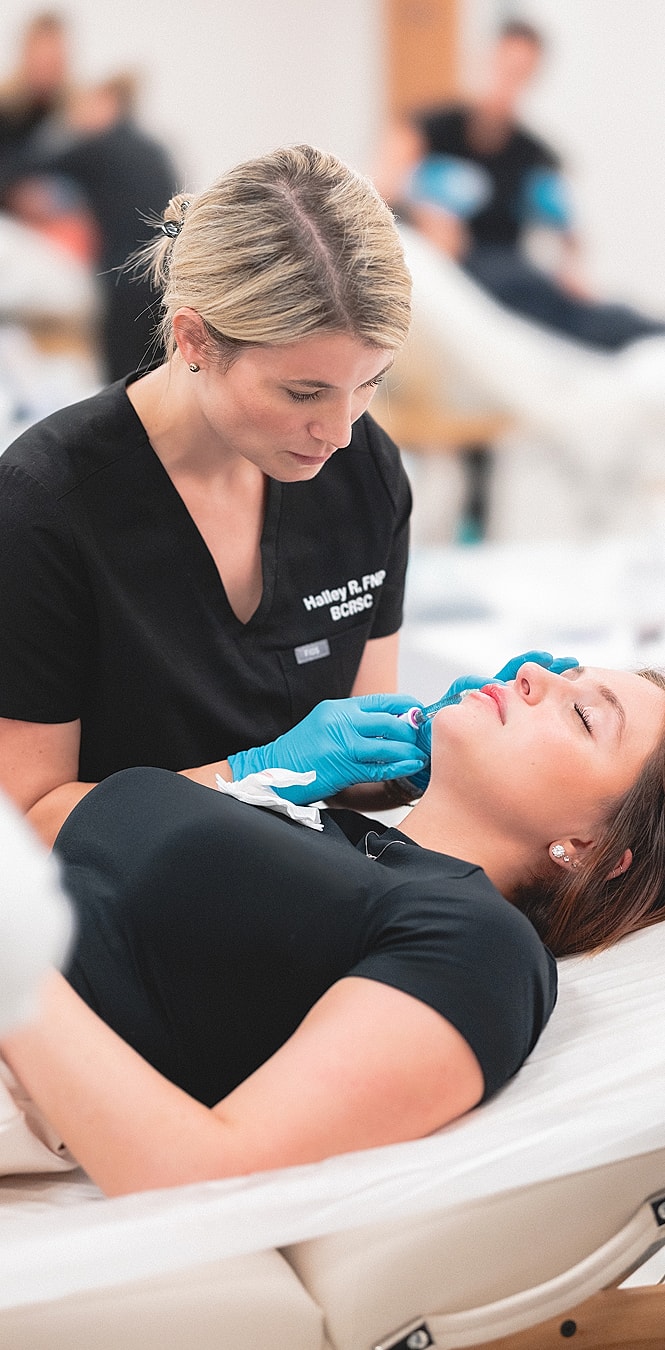 Skincare treatment in a professional clinic setting.