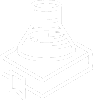 Vintage video game joystick icon on black background