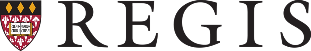 Regis University logo with crest and text.